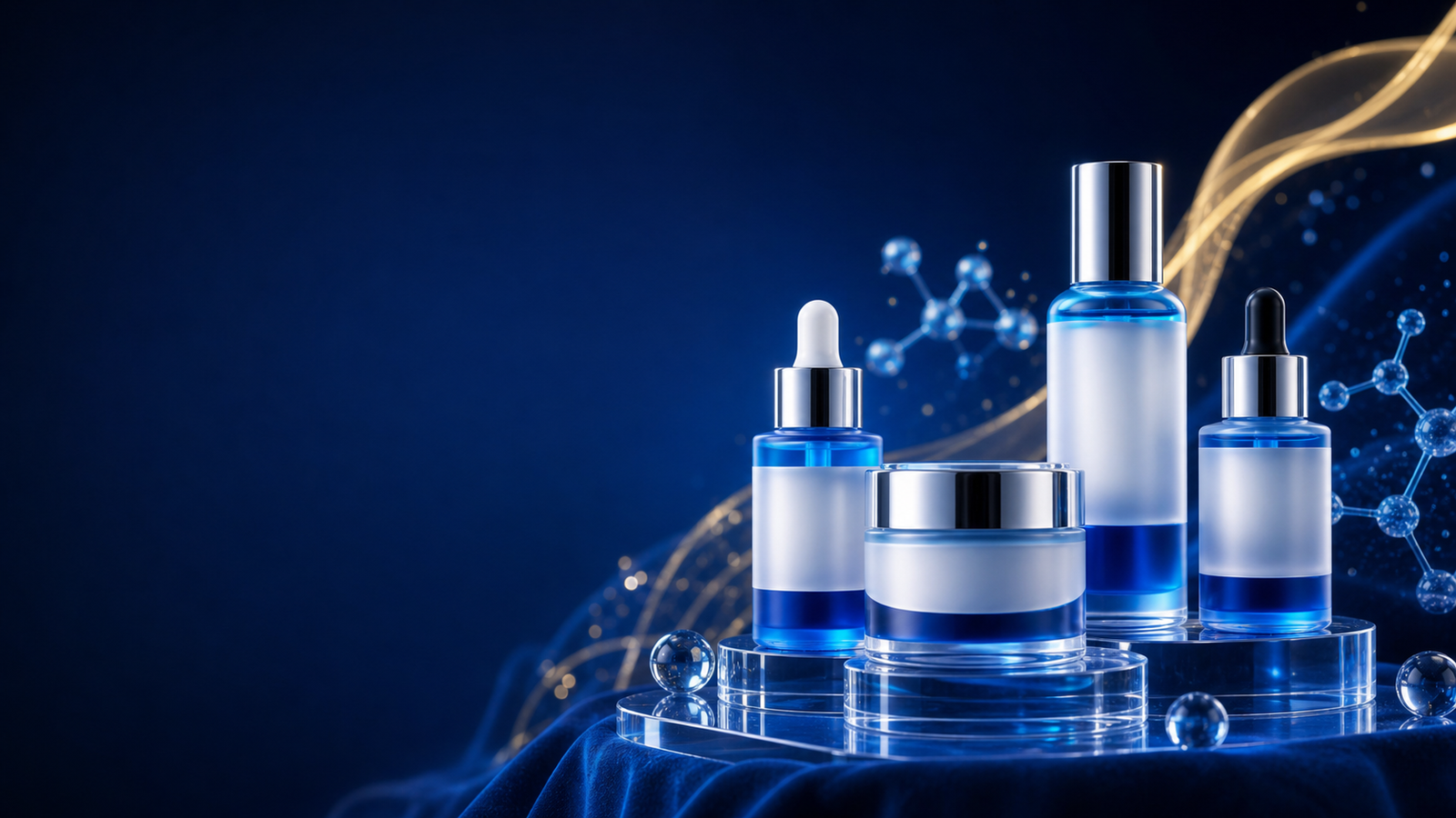 Blue copper peptide product ritual scene
